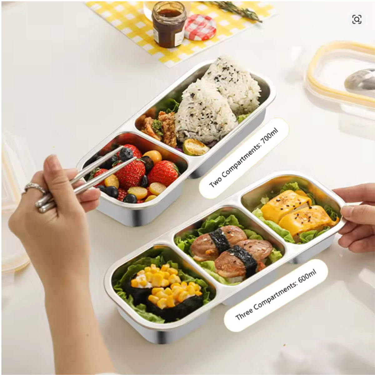304 3-compartment stainless st - Food Snacks For Weight Loss ulasan dan harga