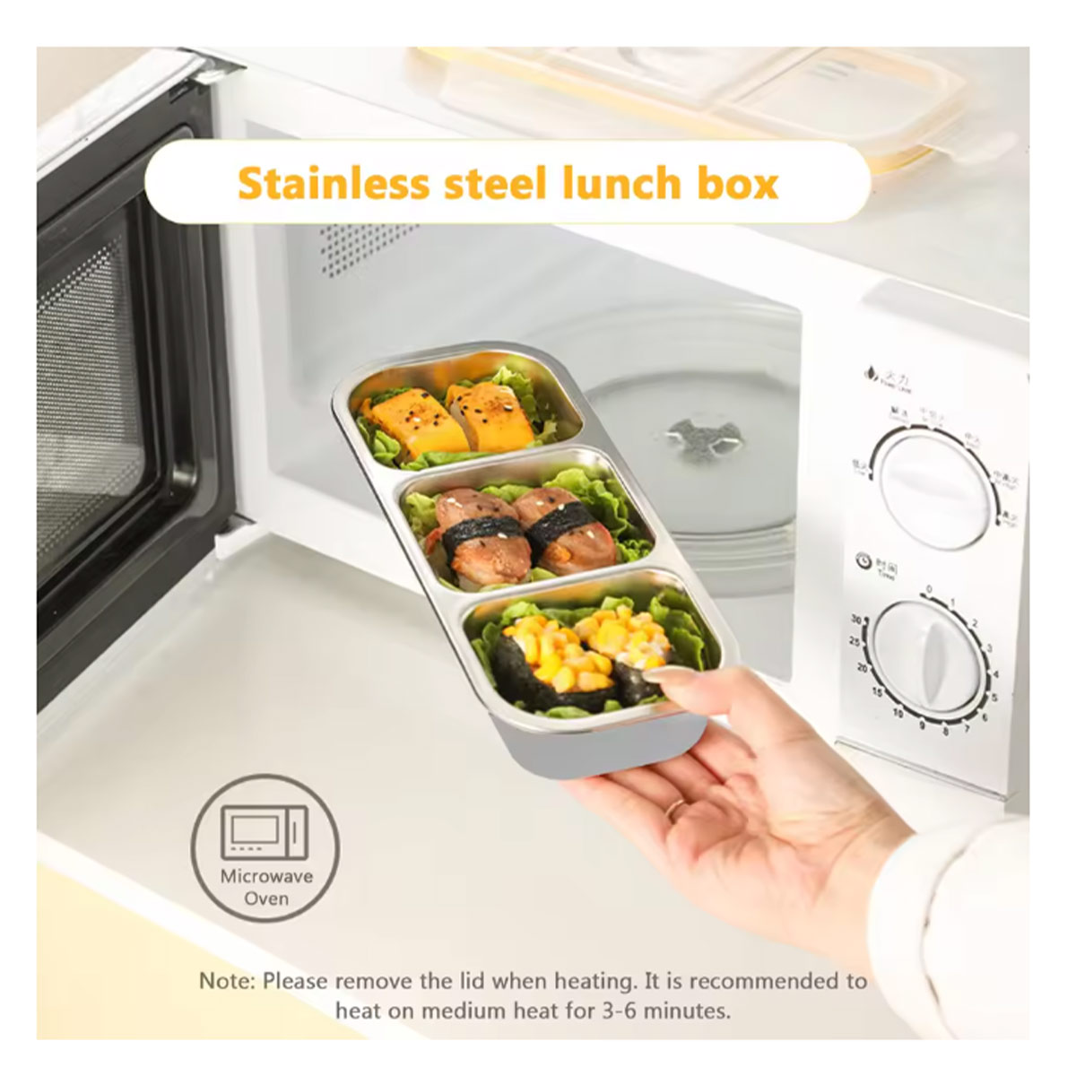 304 3-compartment stainless st - Food Snacks For Weight Loss ulasan dan harga
