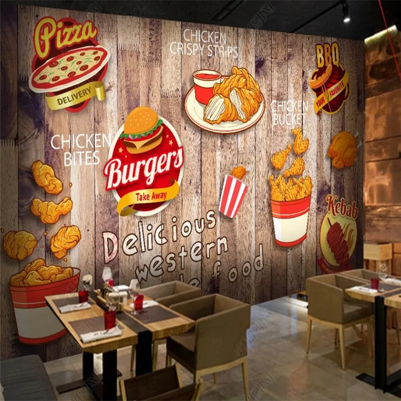 Custom Fried Chicken Burger Wa - Food Snacks Background ulasan dan harga
