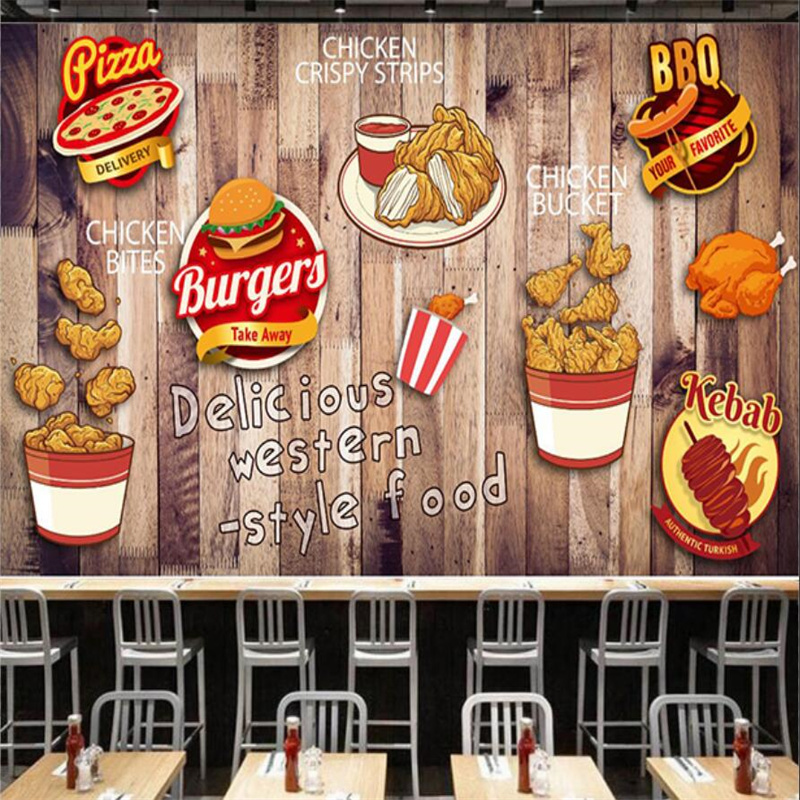 Custom Fried Chicken Burger Wa - Food Snacks Background ulasan dan harga