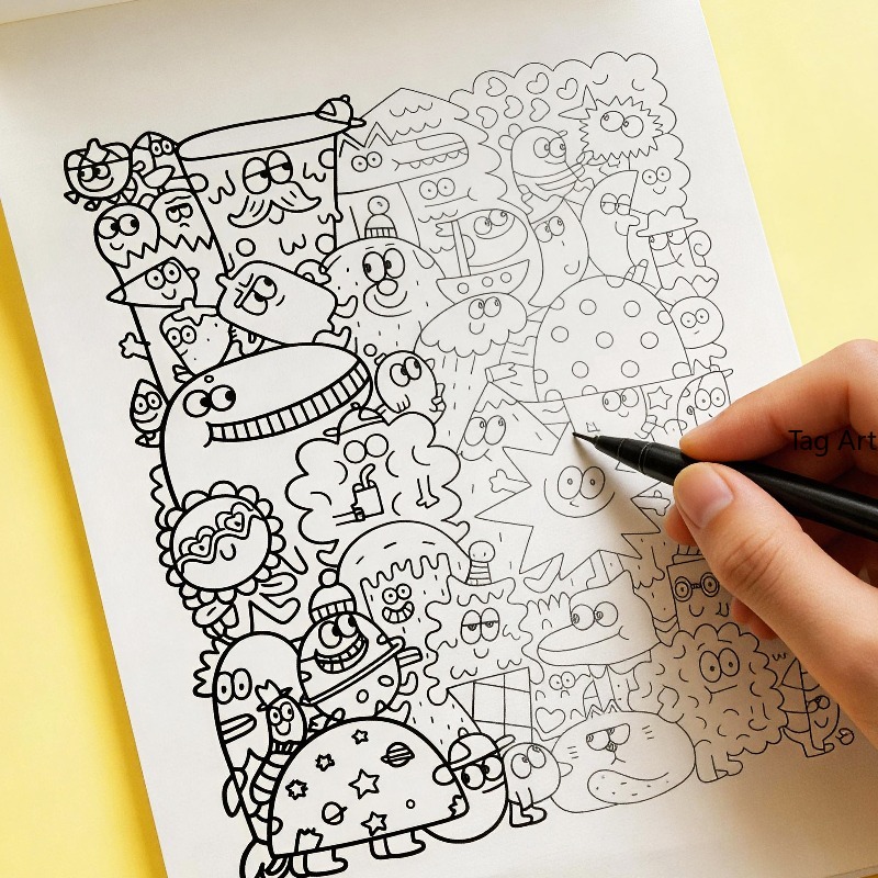 Anxious Relief Hand Picture Bo - Food Snacks Coloring Book ulasan dan harga