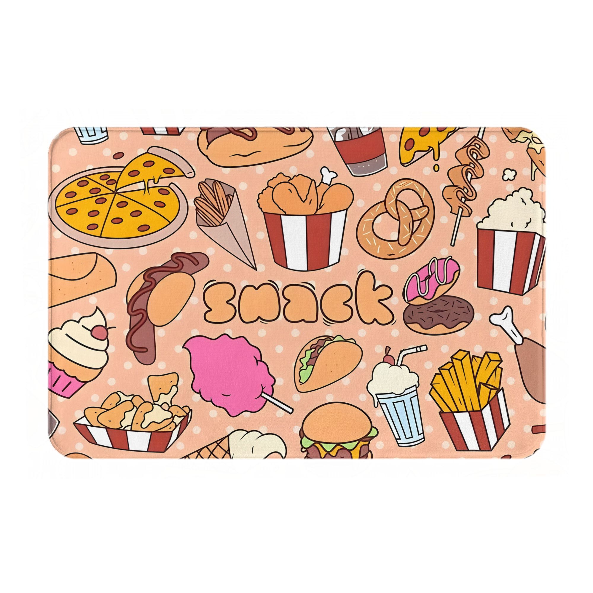 Cartoon Snack Food Doormat Kaw - Food Snacks Background ulasan dan harga