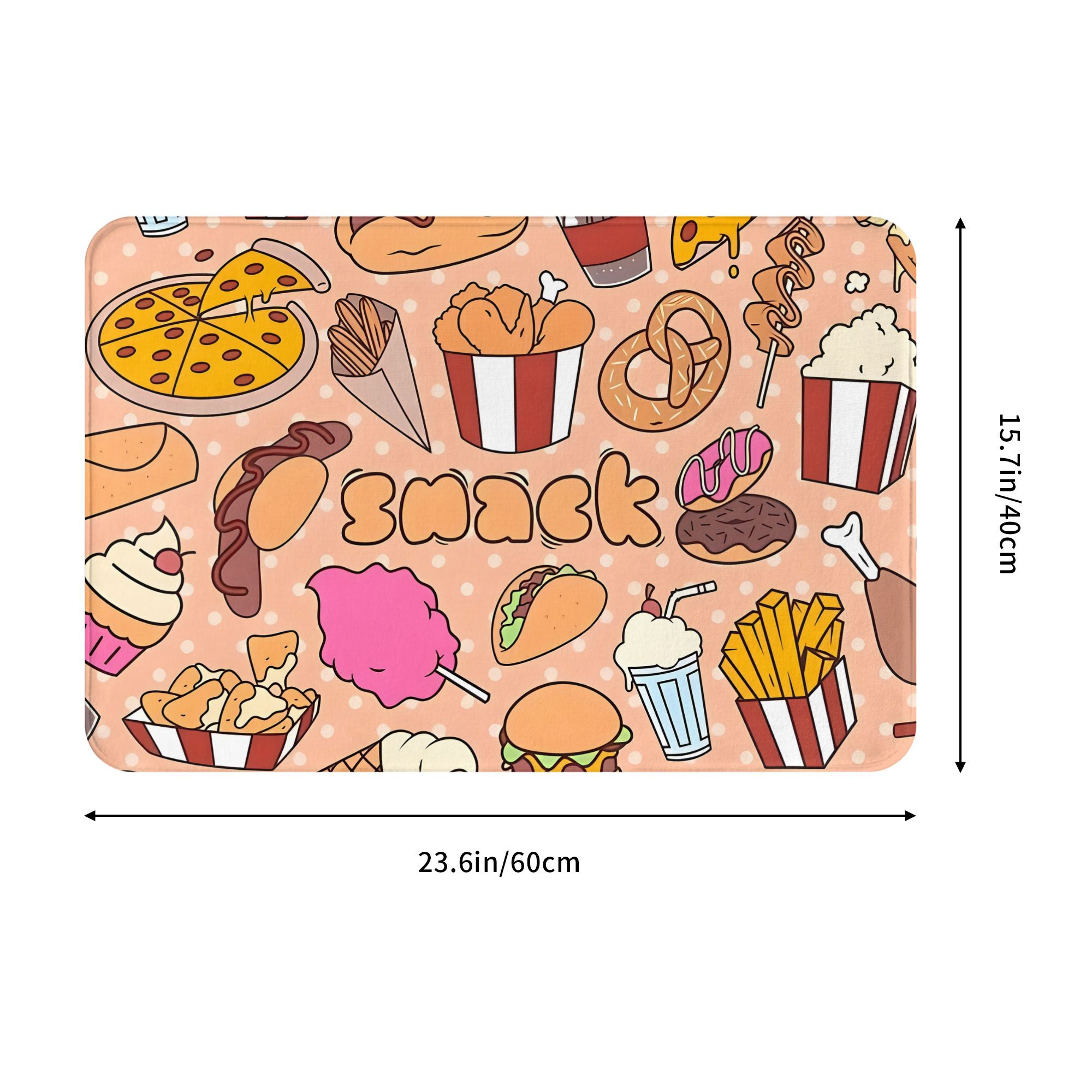 Cartoon Snack Food Doormat Kaw - Food Snacks Background ulasan dan harga