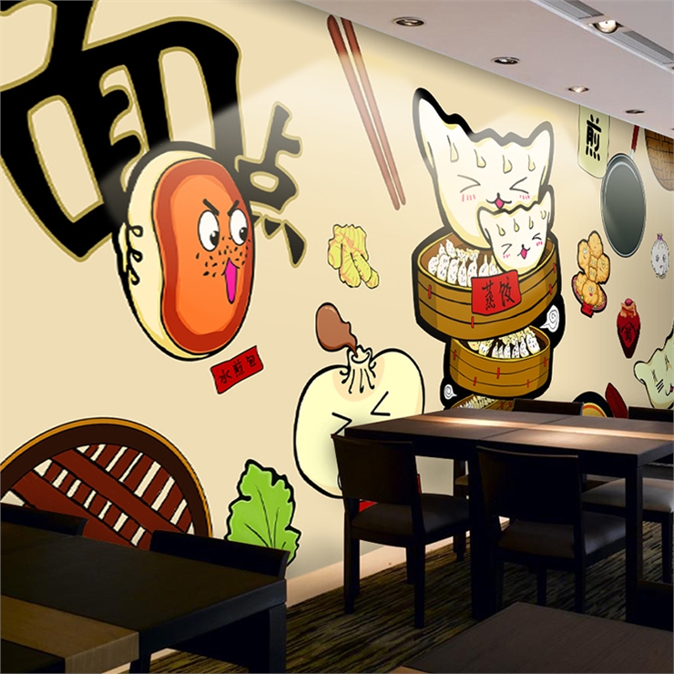 custom 3D Hand painted cartoon - Food Snacks Background ulasan dan harga