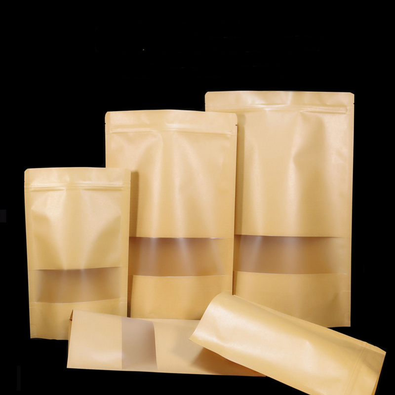 100PCS Brown Doypack Kraft Pac - Food Snacks Packets ulasan dan harga