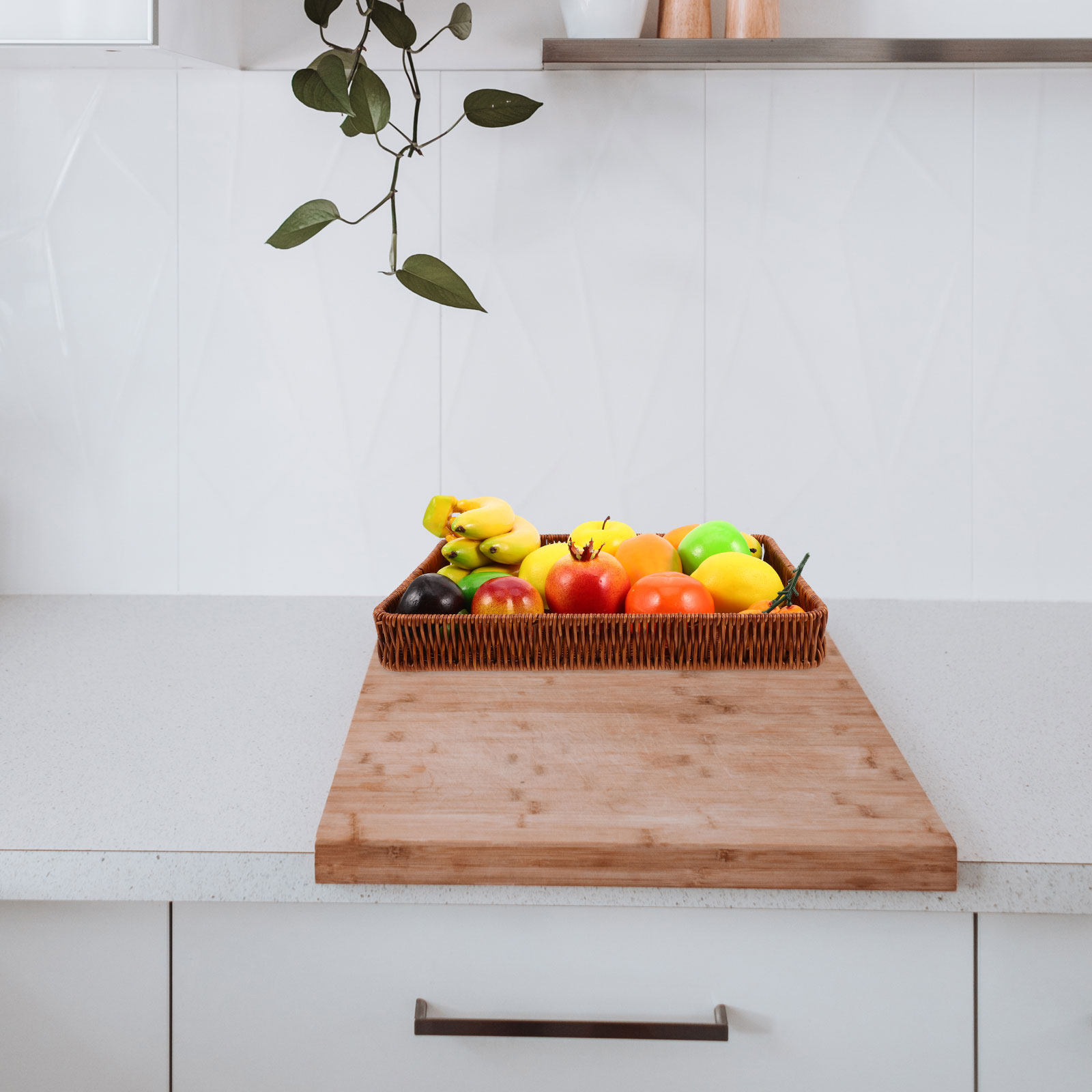 Flat Handwoven Woven Snack Fru - Food Snacks Basket ulasan dan harga