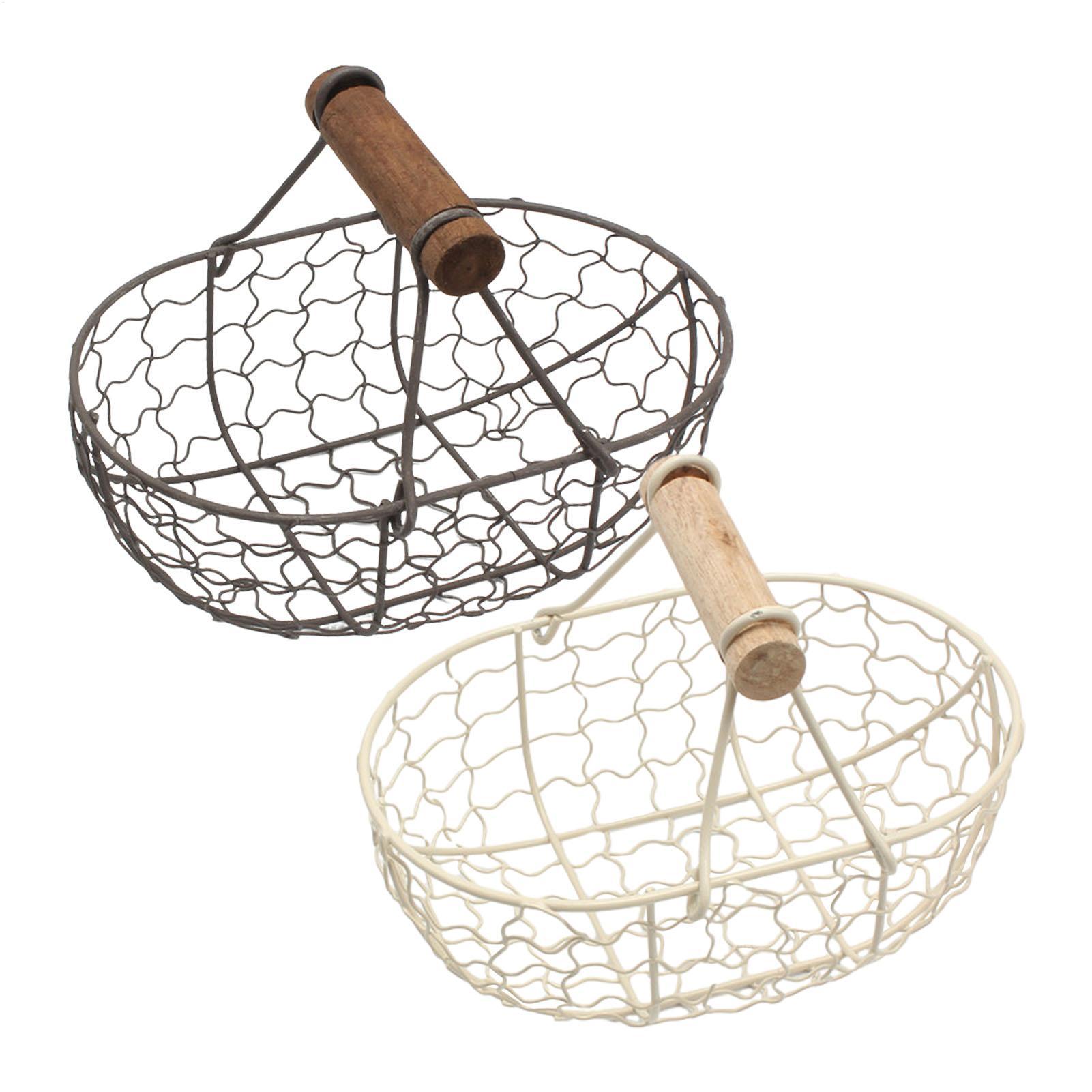 Iron Storage Basket with Woode - Food Snacks With Iron ulasan dan harga