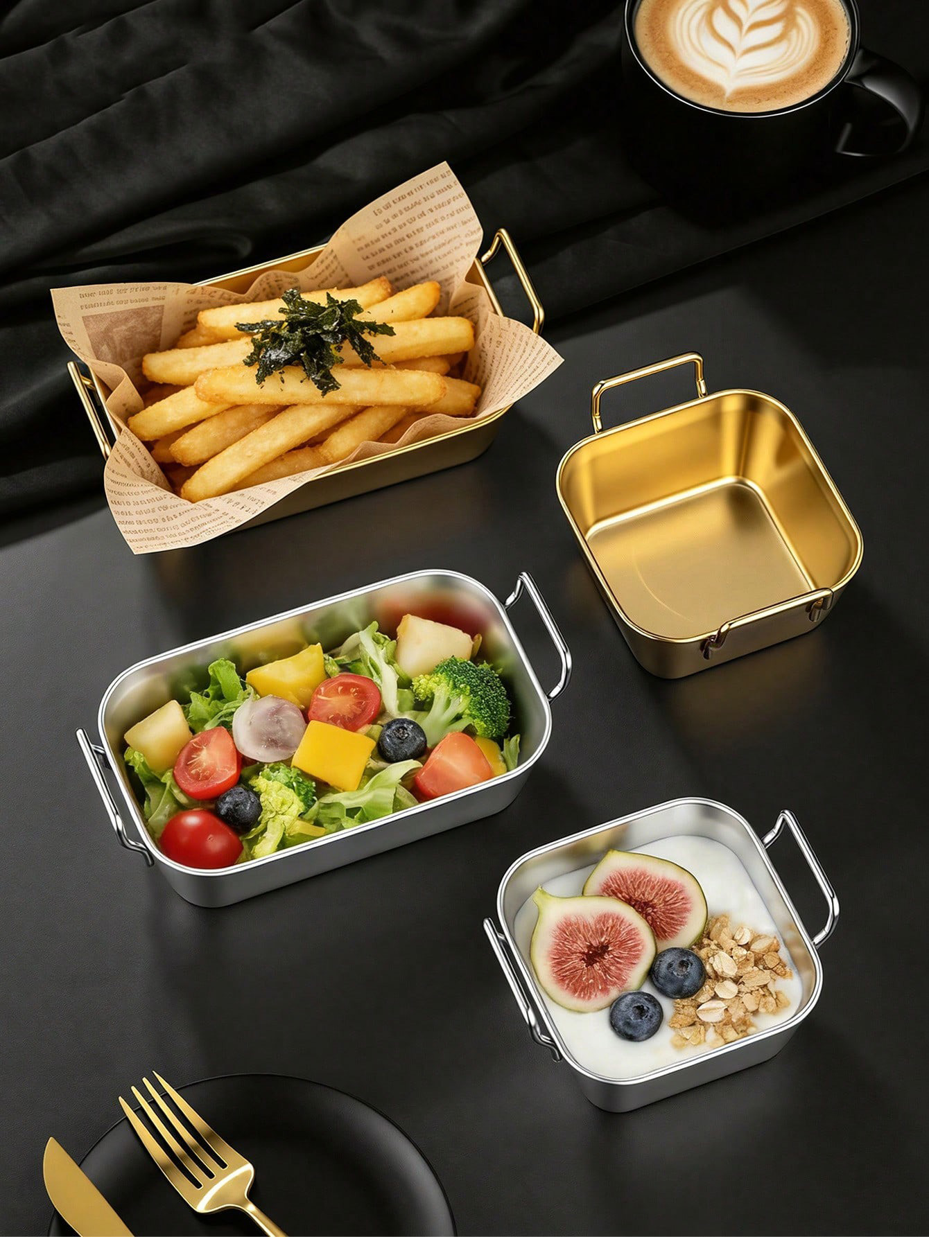 1pc Stainless Steel Double-ear - Food Snacks Basket ulasan dan harga