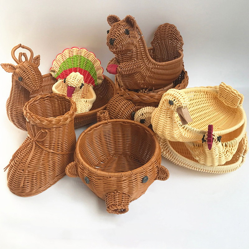 Rattan Woven Fruit Basket Cute - Food Snacks Basket ulasan dan harga