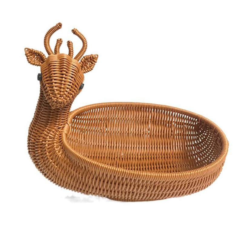 Rattan Woven Fruit Basket Cute - Food Snacks Basket ulasan dan harga