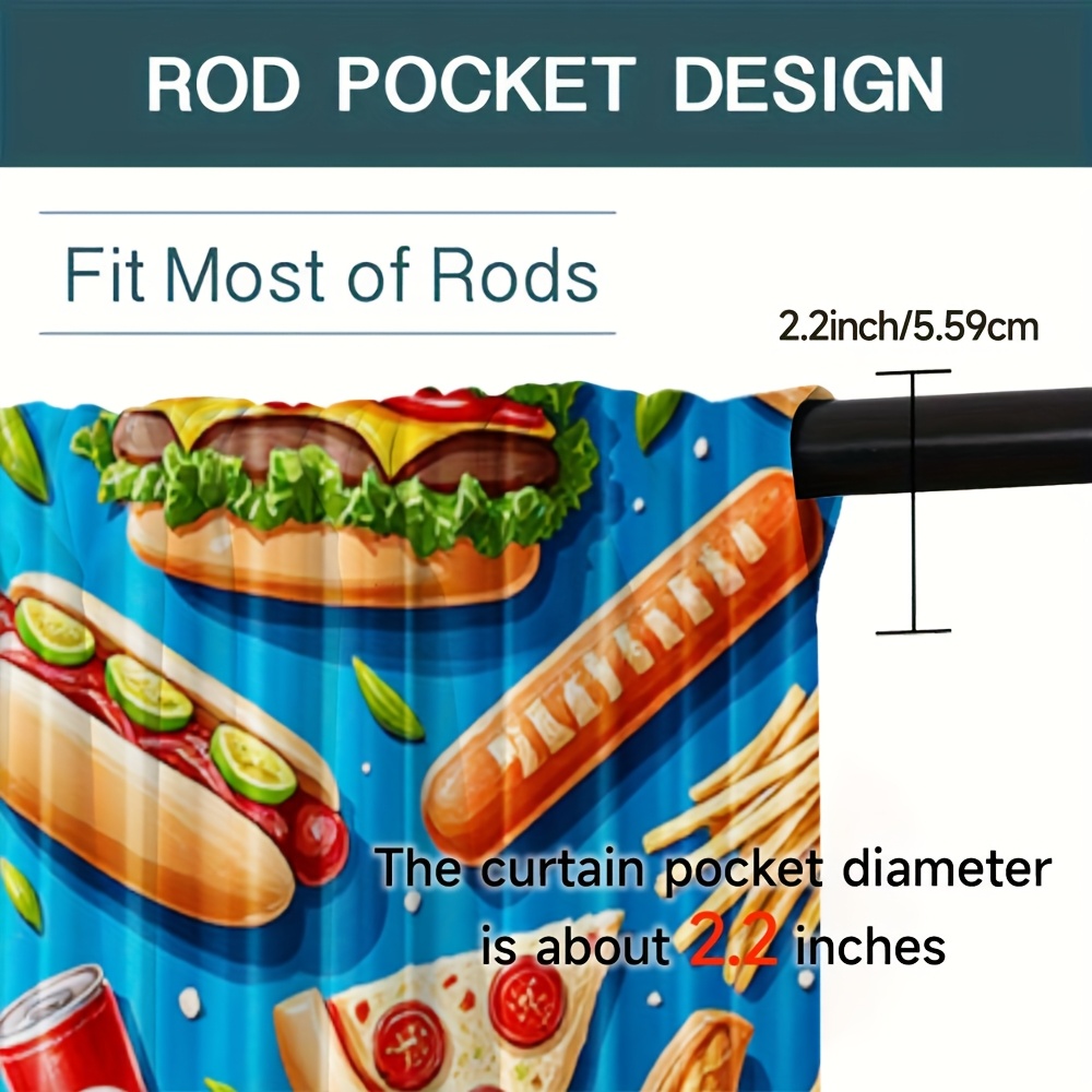 Fast Food Burger Pizza Curtain - Food Snacks Background ulasan dan harga