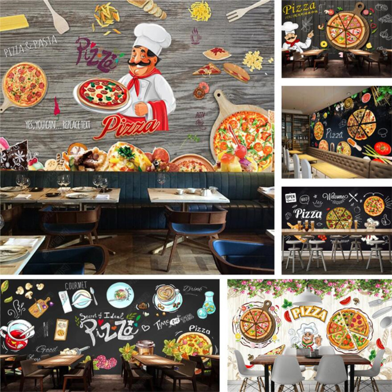 Custom Pizza Fast Food Mural W - Food Snacks Background ulasan dan harga