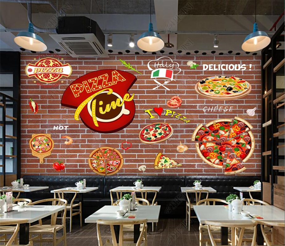 Custom Pizza Fast Food Mural W - Food Snacks Background ulasan dan harga