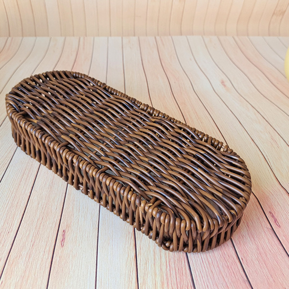Oval Bread Basket Plastic Imit - Food Snacks Basket ulasan dan harga