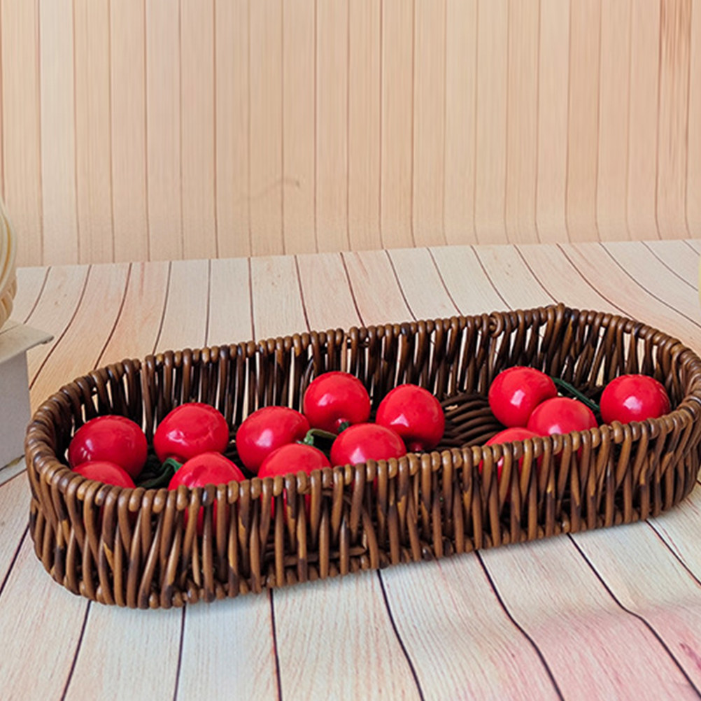 Oval Bread Basket Plastic Imit - Food Snacks Basket ulasan dan harga