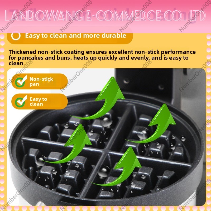 Rotating Waffle Maker Griddle  - Food Snacks With Iron ulasan dan harga