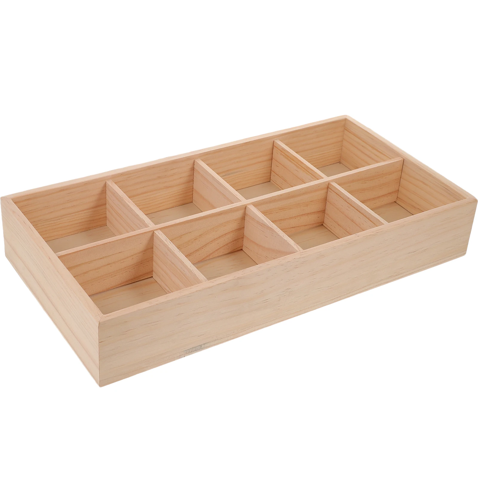 1pc Wooden Divided Storage Box - Food Snacks Packets ulasan dan harga