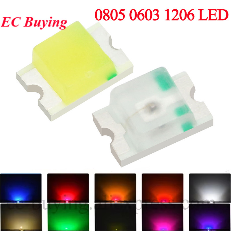 100Pcs 0805 0603 1206 SMD LED  - Yellow Food Snacks ulasan dan harga