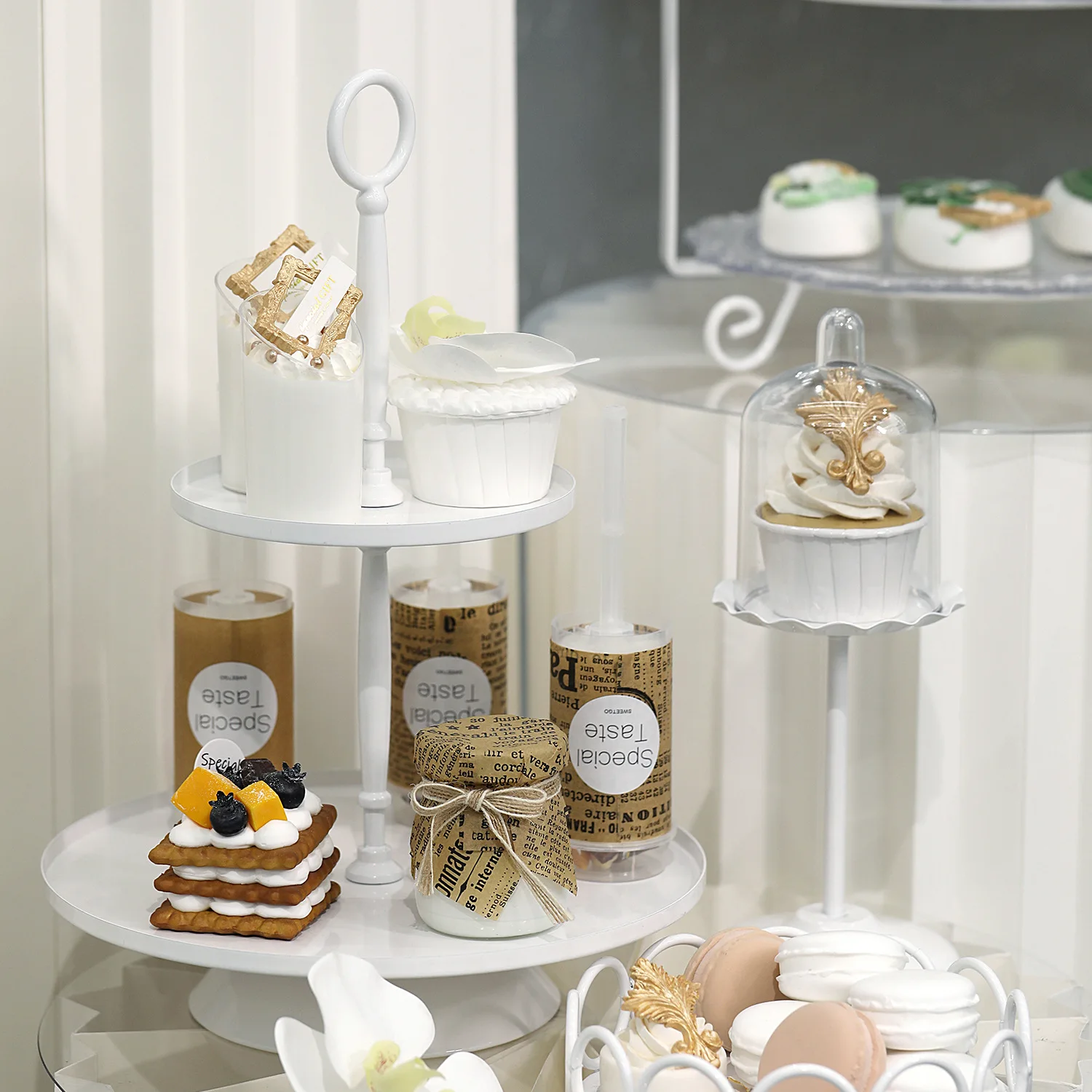 White cake tray wrought iron c - Food Snacks With Iron ulasan dan harga