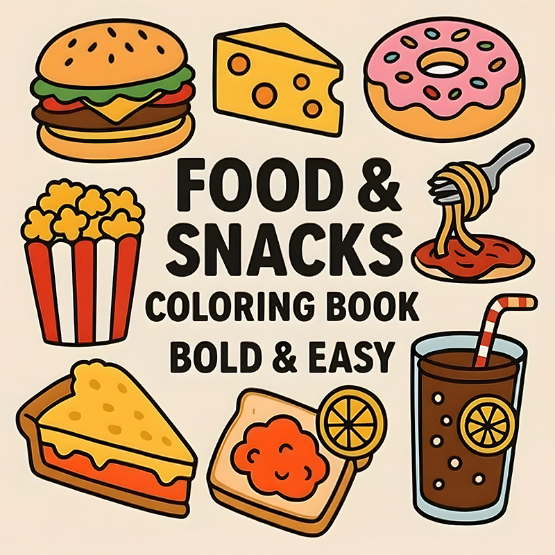 Thick Food & Snack Themed Colo - Food Snacks Coloring Book ulasan dan harga