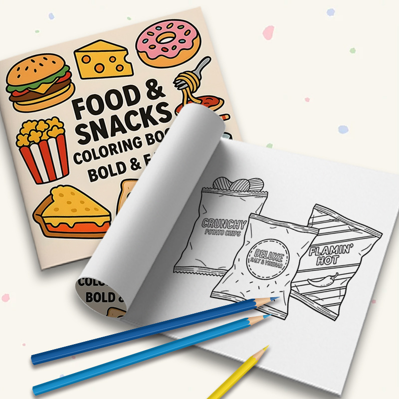 Thick Food & Snack Themed Colo - Food Snacks Coloring Book ulasan dan harga