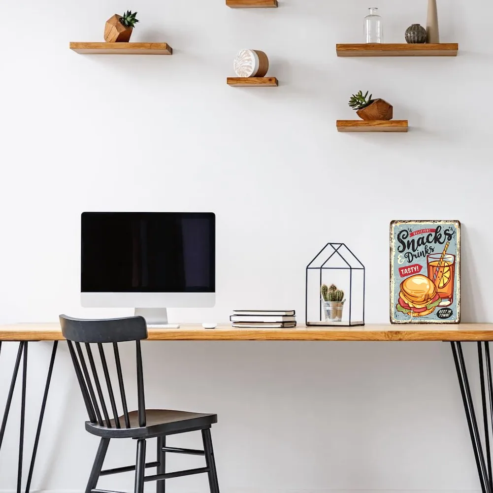 Vintage Food Metal Sign, 12x8  - Food Snacks With Iron ulasan dan harga