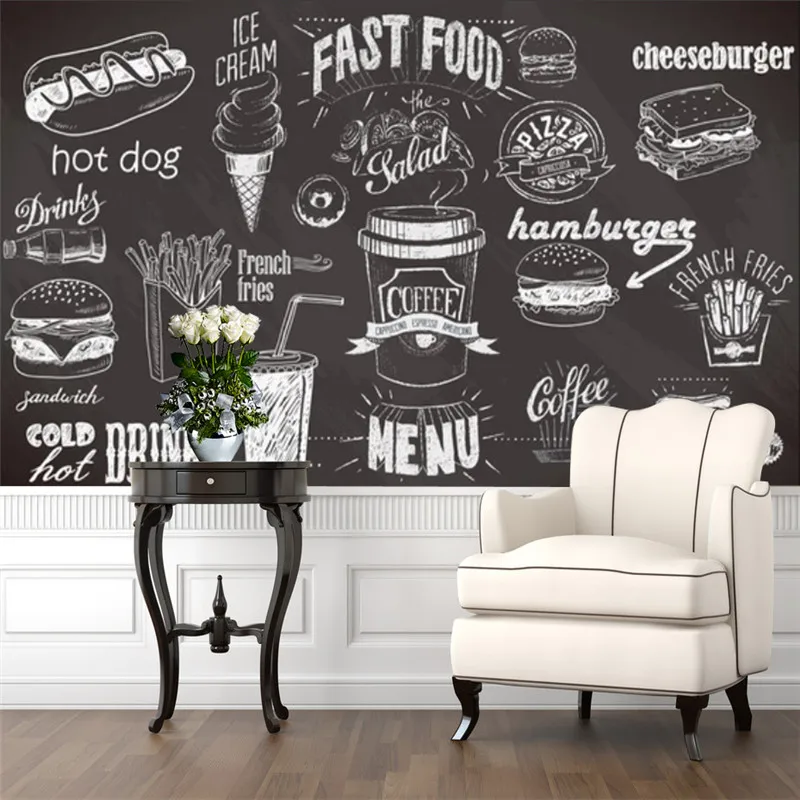 Custom Hand-painted Blackboard - Food Snacks Background ulasan dan harga