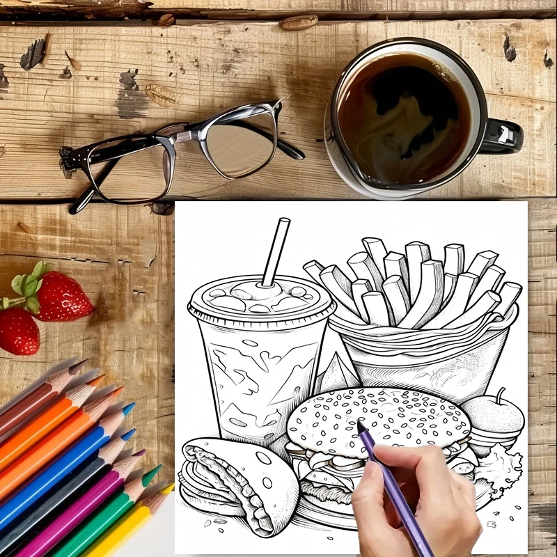 Fast Food Coloring Book for Ad - Food Snacks Coloring Book ulasan dan harga
