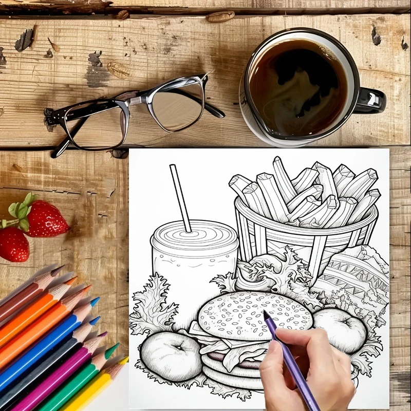 Fast Food Coloring Book for Ad - Food Snacks Coloring Book ulasan dan harga
