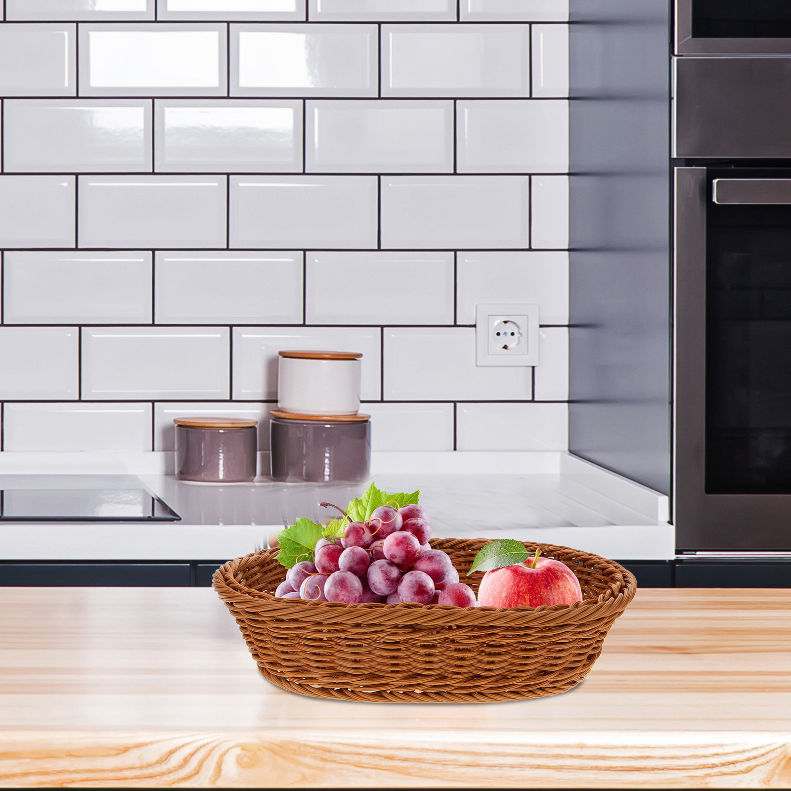 PP Woven Fruit Basket Oval Rus - Food Snacks Basket ulasan dan harga
